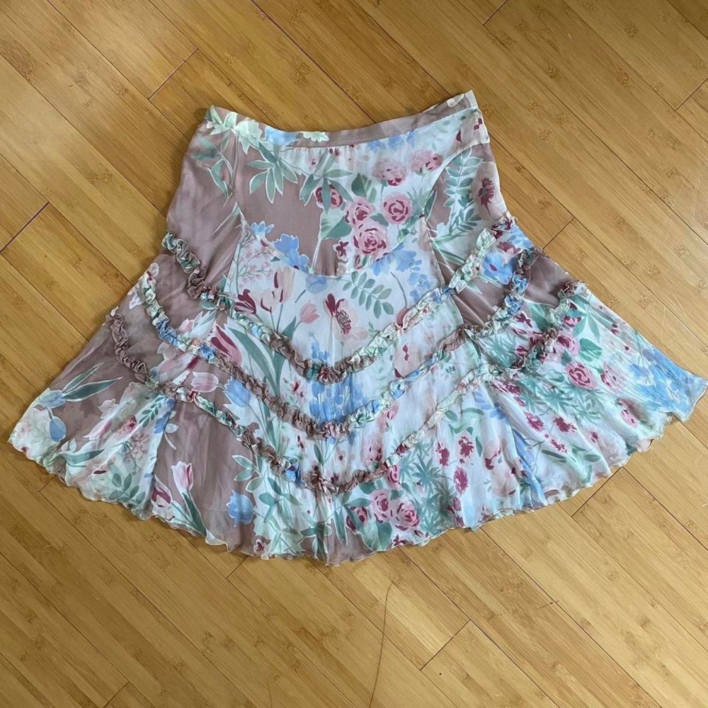 💐 Blumarine silk ruffled skirt